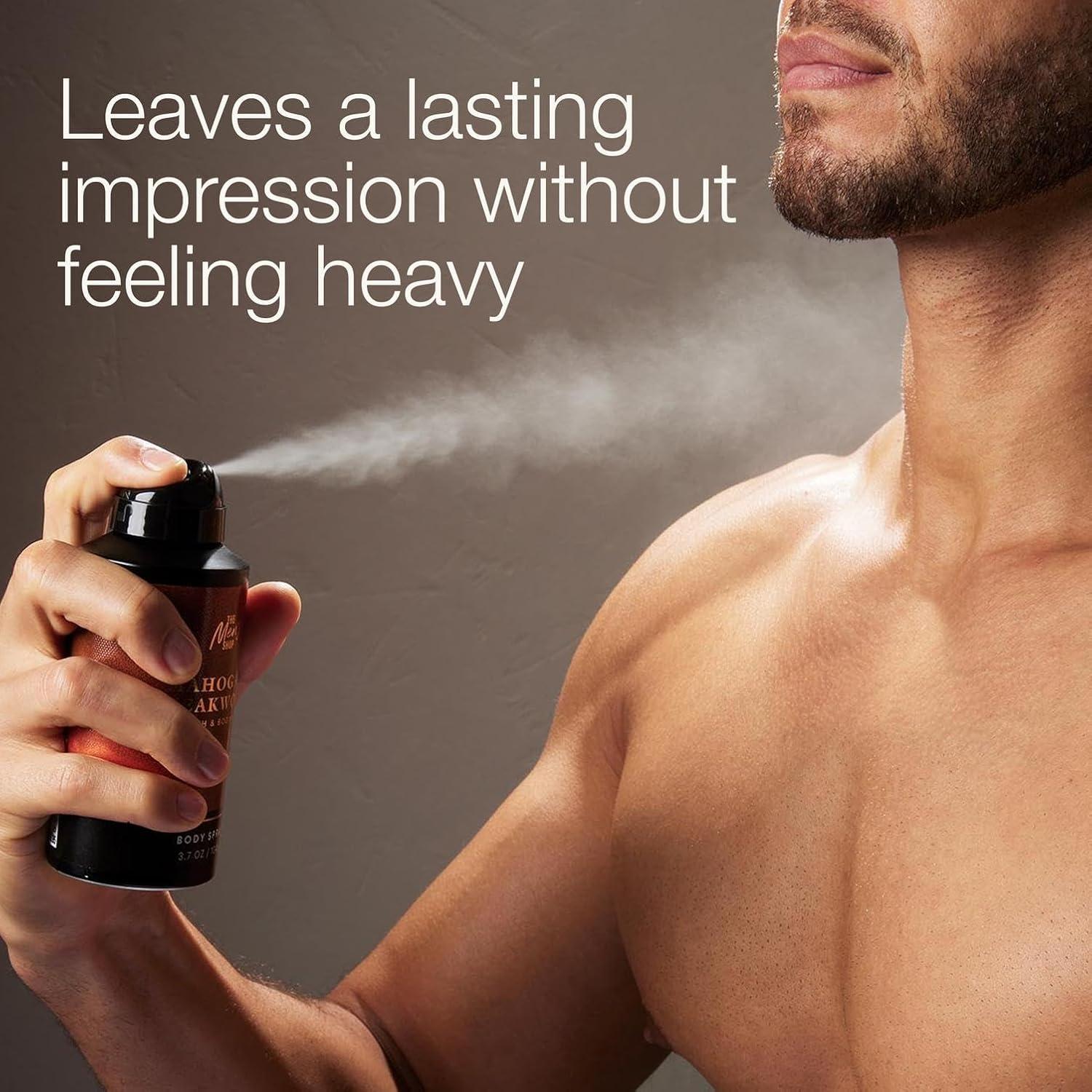 image:imageBath amp Body Works Body Spray for Men Mahogany Teakwood Scent Mens Spray with LongLasting Personal Fragrance Warm Woodsy amp Masculine Scent 8 oz 2 Pack