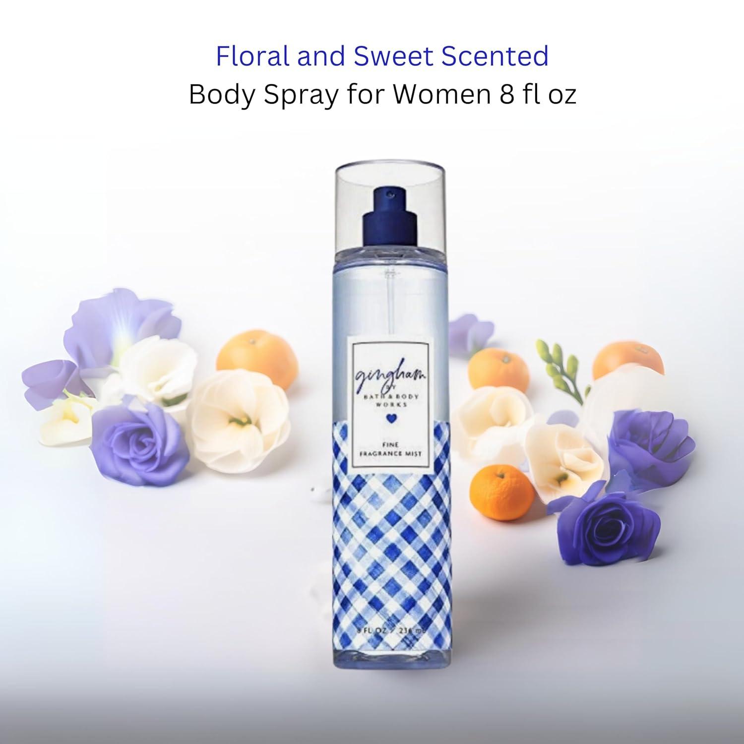 image:imageBath amp Body Works Gingham Gorgeous Fine Fragrance Mist Body Spray amp Perfume for Women LongLasting Personal Fragrance Pink Strawberries Peony Blooms and Peach Nectar Scent 8 fl oz 1 PackFloral