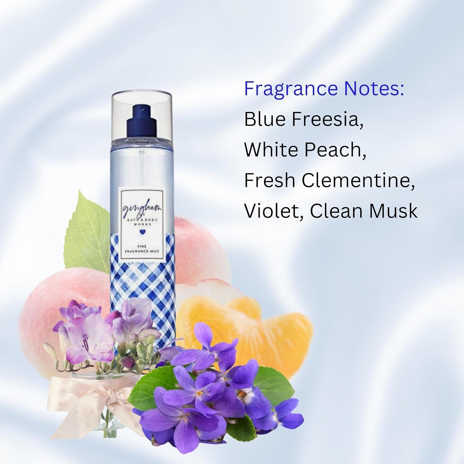 image:imageBath amp Body Works Gingham Gorgeous Fine Fragrance Mist Body Spray amp Perfume for Women LongLasting Personal Fragrance Pink Strawberries Peony Blooms and Peach Nectar Scent 8 fl oz 1 PackFloral