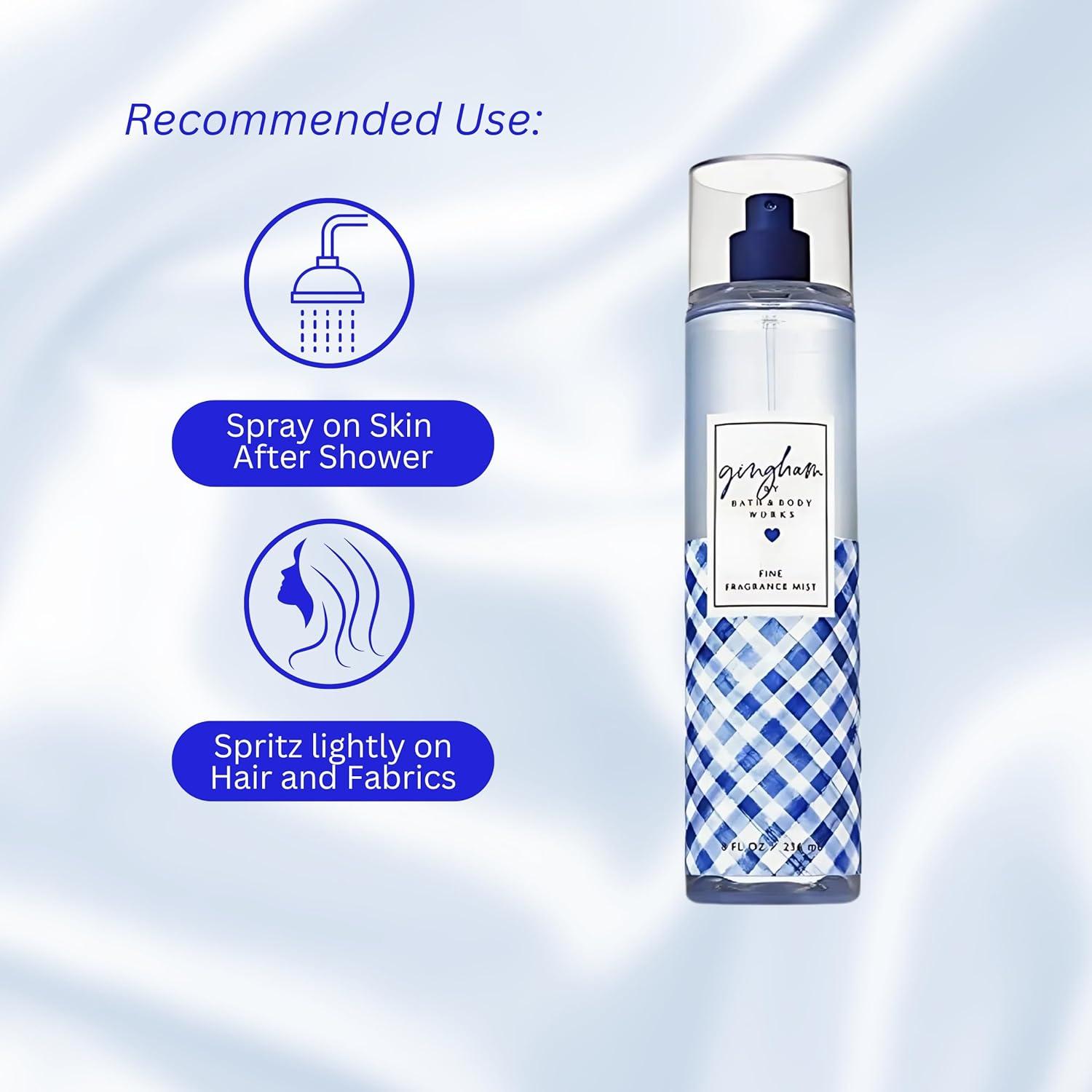 image:imageBath amp Body Works Gingham Gorgeous Fine Fragrance Mist Body Spray amp Perfume for Women LongLasting Personal Fragrance Pink Strawberries Peony Blooms and Peach Nectar Scent 8 fl oz 1 PackFloral