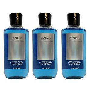 Bath & Body Works 3-in-1 Hair, Face & Body Wash for Men – Ocean Scent, Men’s Shampoo & Cleanser with Pro-Vitamin B5 & Aloe, Coastal Air & Cypress Scent, 10 fl oz – 2 Pack(Ocean)
