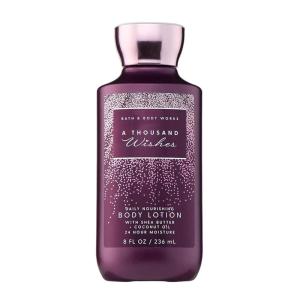 Bath & Body Works A Thousand Wishes Body Lotion, Lightweight Daily Moisturizer with Shea Butter & Coconut Oil, Sparkling Prosecco & Peony Scent, 8 fl oz – 1 Pack