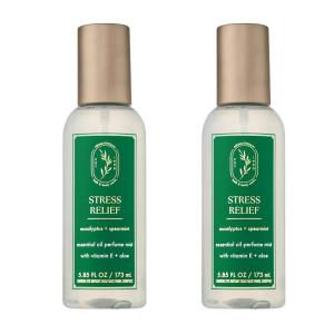 Bath & Body Works Aromatherapy Eucalyptus Spearmint Essential Oil Mist, Body Spray with Vitamin E and Aloe, Pillow Spray for Stress Relief, 5.3 fl oz – 2 Pack