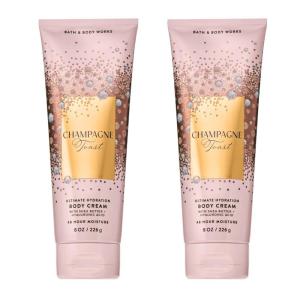 Bath & Body Works Champagne Toast Body Cream, Ultimate Hydration Moisturizer with Shea Butter & Hyaluronic Acid for Dry Skin, Bubbly Champagne & Sparkling Berry Scent, 8 oz – 2 Pack
