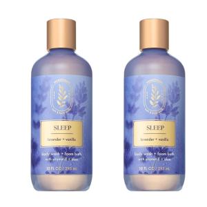Bath & Body Works Lavender Vanilla Body Wash & Foam Bath, Aromatherapy Cleanser with Vitamin E & Aloe, Non-Drying & Gentle for Daily Use, 10 fl oz – 2 Pack(Lavender Vanilla)