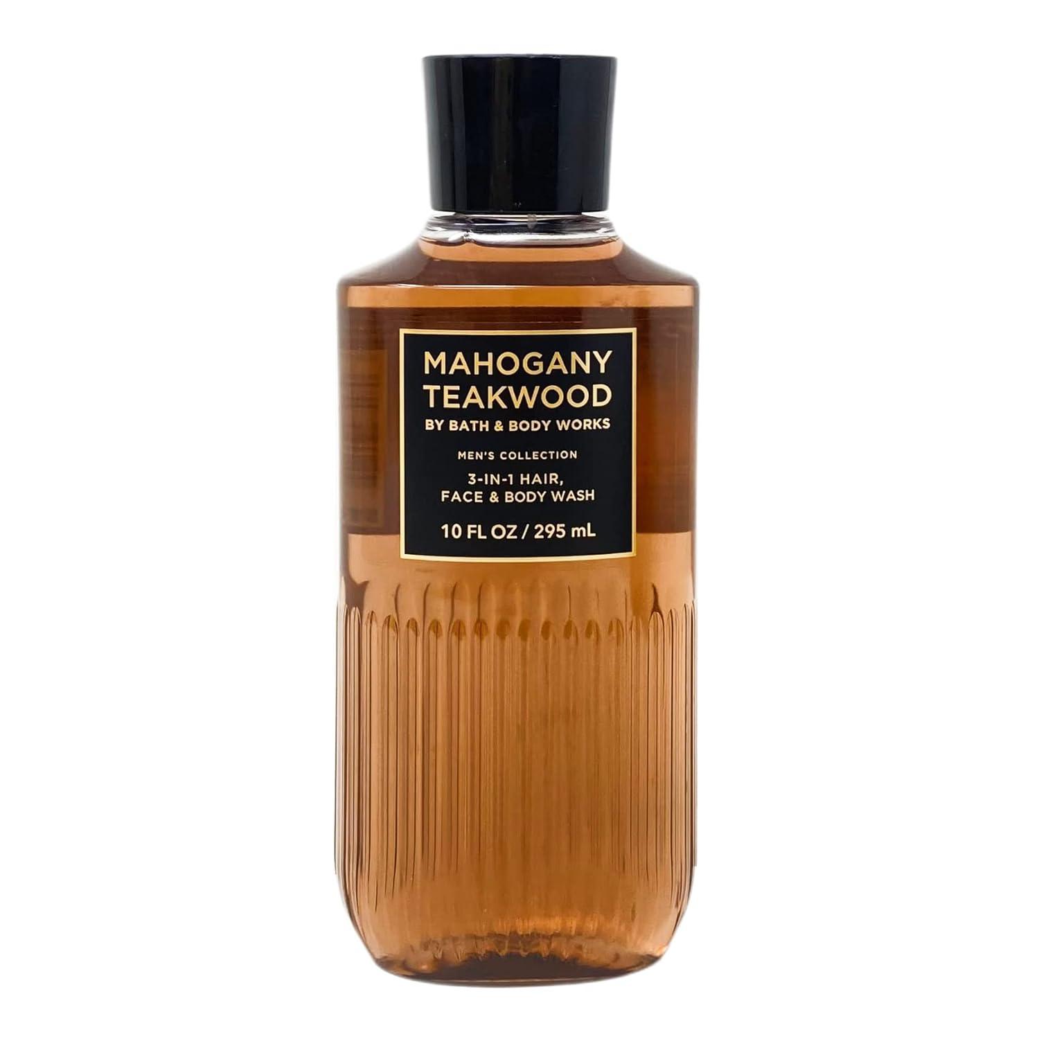 image:imageBath amp Body Works Mens Collection Mahogany Teakwood 3 Piece Gift Set Body Cream 3in1 Hair Face amp Body Wash Body Spray with a Cabin Spice Bar Soap Full Size