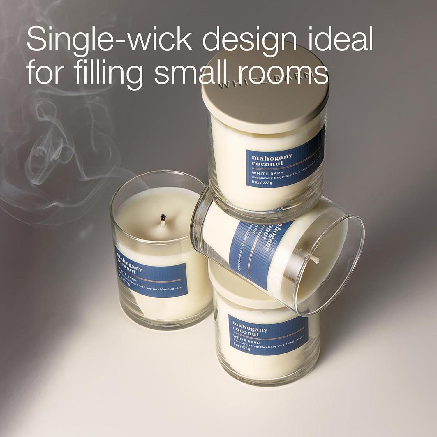 image:imageBath amp Body Works Single Wick Candle Mahogany Coconut Candle LongLasting Burn Up to 45 Hours Exclusively Fragranced Soy Wax Blend 8 oz 1 Pack