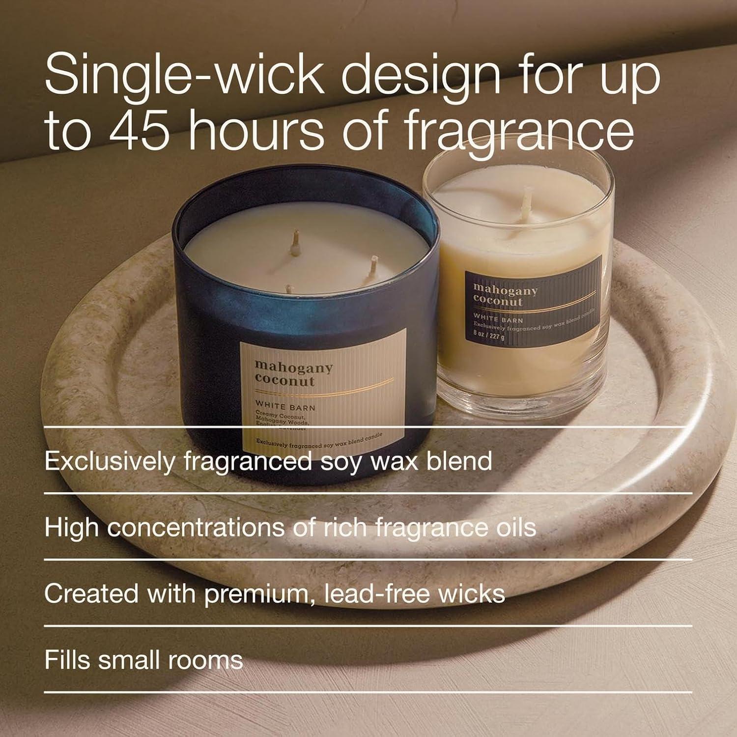 image:imageBath amp Body Works Single Wick Candle Mahogany Coconut Candle LongLasting Burn Up to 45 Hours Exclusively Fragranced Soy Wax Blend 8 oz 1 Pack