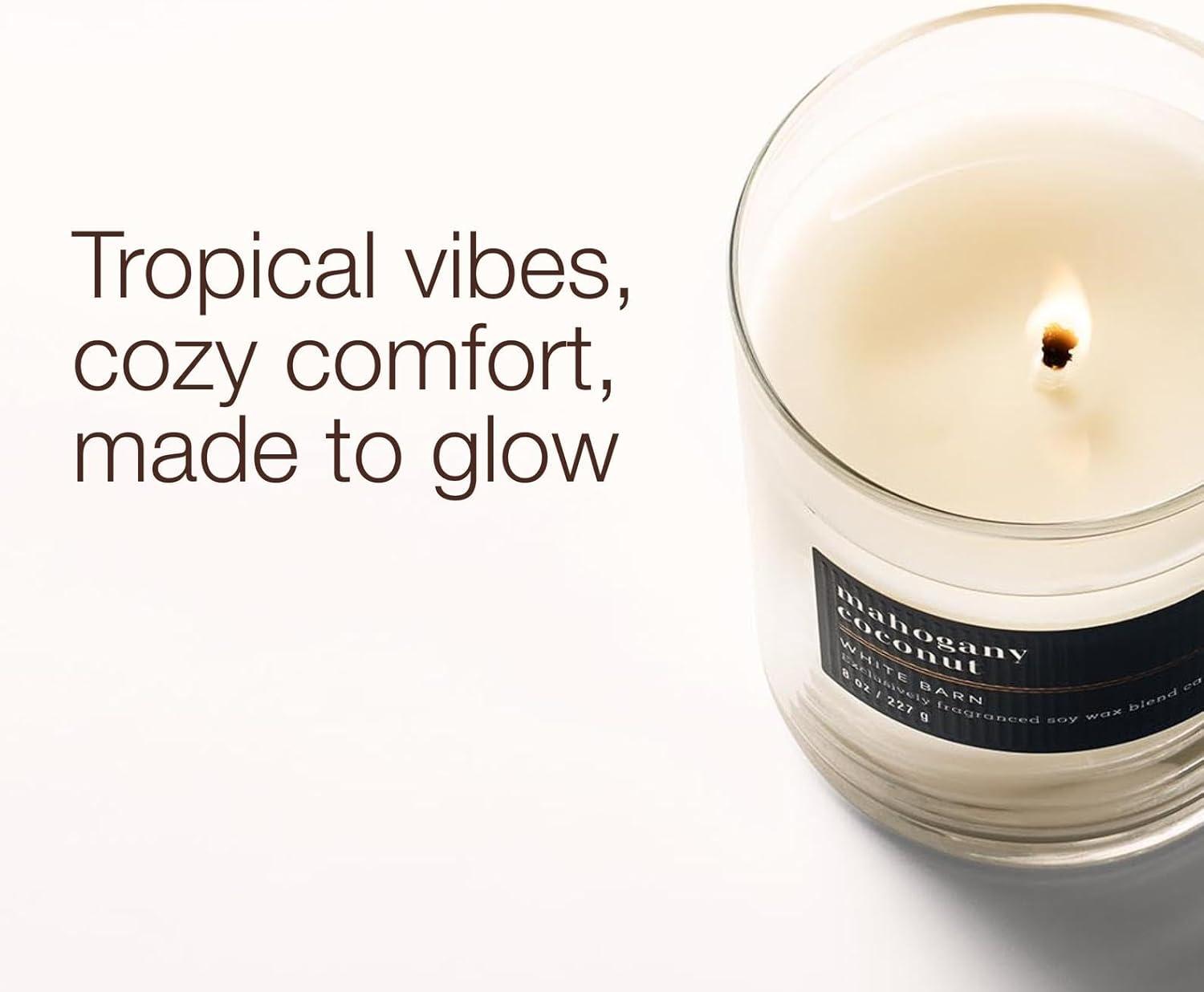 image:imageBath amp Body Works Single Wick Candle Mahogany Coconut Candle LongLasting Burn Up to 45 Hours Exclusively Fragranced Soy Wax Blend 8 oz 2 Pack