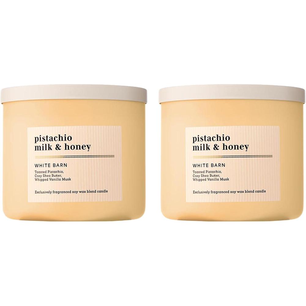 image:imageBath amp Body Works 3Wick Candle Pistachio Milk amp Honey Candle Strong Throw LongLasting Burn Up to 45 Hours Exclusively Fragranced Soy Wax Blend 145 oz 2 Pack