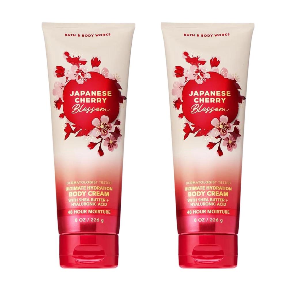 image:imageBath amp Body Works Japanese Cherry Blossom Body Cream Ultimate Hydration Moisturizer with Shea Butter amp Hyaluronic Acid for Dry Skin Iconic Floral Scent 8 oz  2 PackFloral