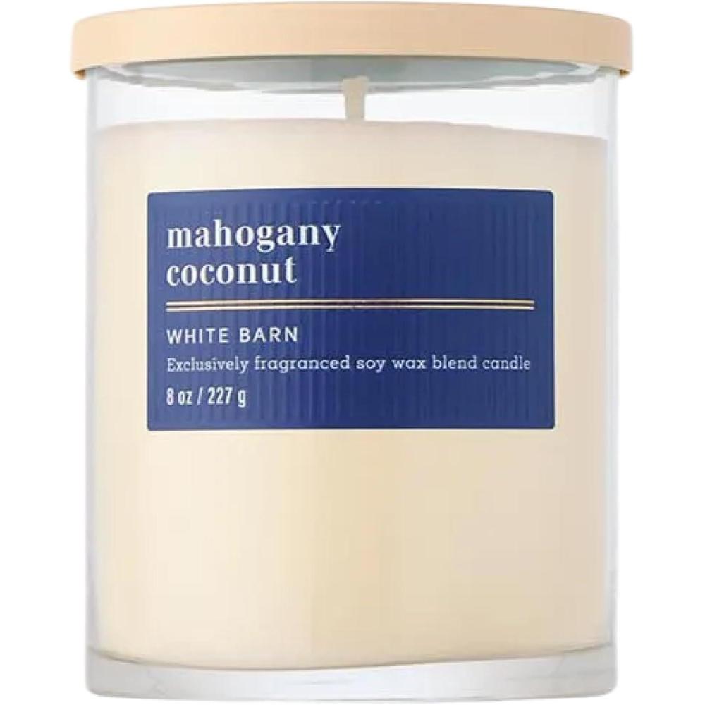 image:imageBath amp Body Works Single Wick Candle Mahogany Coconut Candle LongLasting Burn Up to 45 Hours Exclusively Fragranced Soy Wax Blend 8 oz 1 Pack