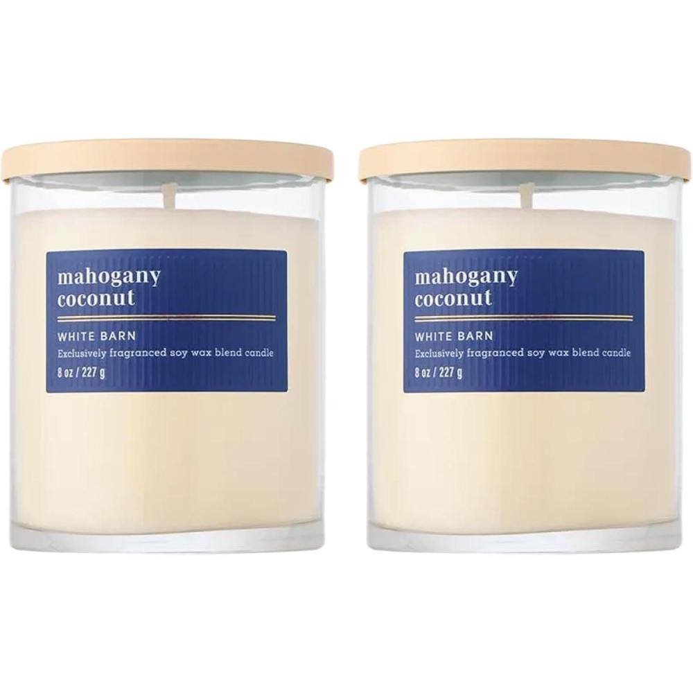 image:imageBath amp Body Works Single Wick Candle Mahogany Coconut Candle LongLasting Burn Up to 45 Hours Exclusively Fragranced Soy Wax Blend 8 oz 2 Pack