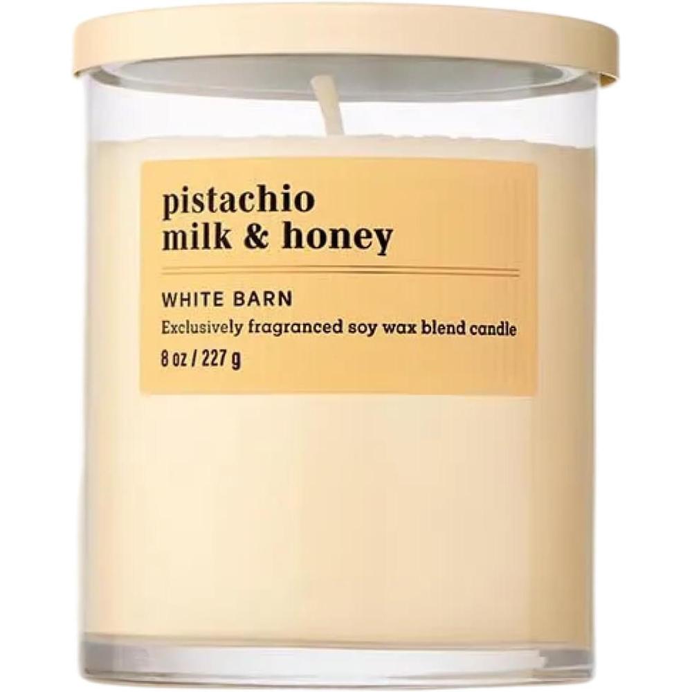 image:imageBath amp Body Works Single Wick Candle Pistachio Milk amp Honey Candle LongLasting Burn Up to 45 Hours Exclusively Fragranced Soy Wax Blend 8 oz 1 Pack