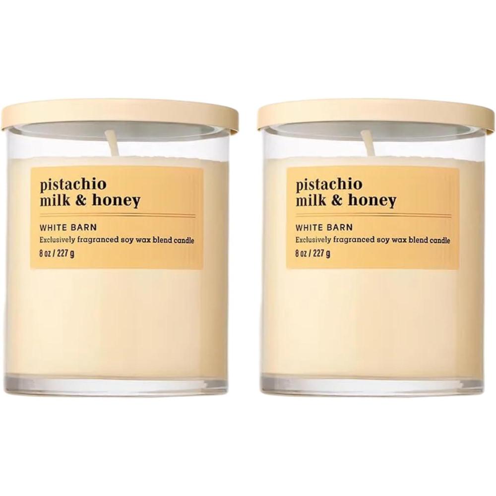 image:imageBath amp Body Works Single Wick Candle Pistachio Milk amp Honey Candle LongLasting Burn Up to 45 Hours Exclusively Fragranced Soy Wax Blend 8 oz  2 Pack