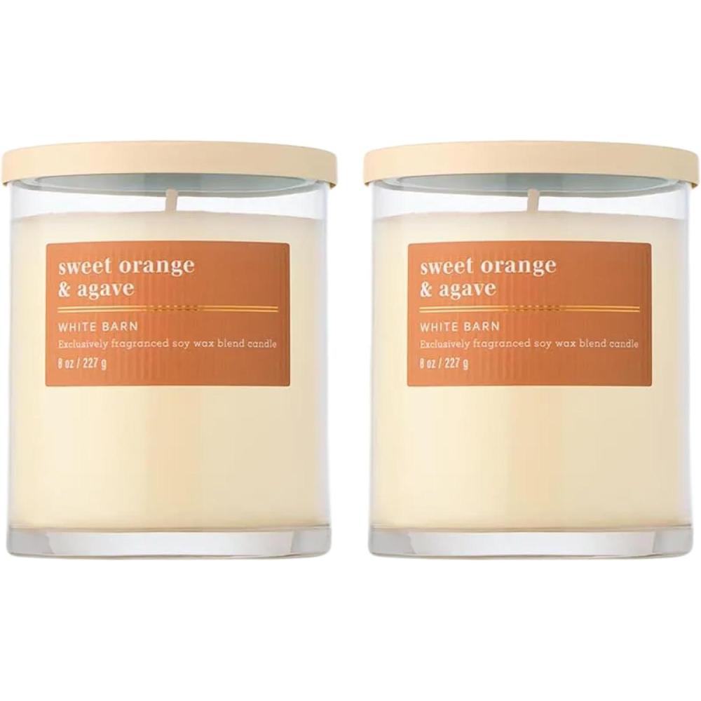 image:imageBath amp Body Works Single Wick Candle Sweet Orange amp Agave Candle LongLasting Burn Up to 45 Hours Exclusively Fragranced Soy Wax Blend 8 oz  2 Pack