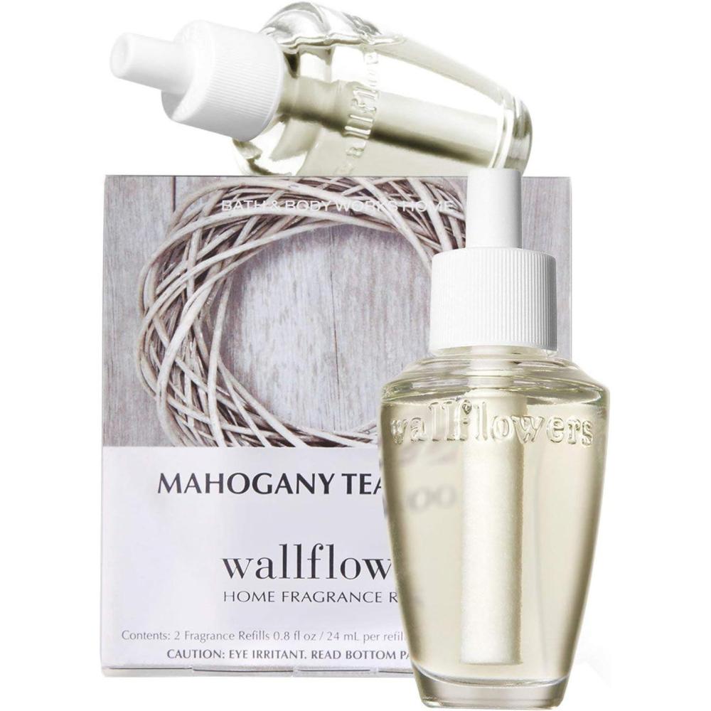 image:imageBath amp Body Works Wallflowers Refills Eucalyptus Spearmint Scent PlugIn Air Freshener Refills for Bedrooms Bathrooms amp Living Spaces 2 PackMahogany Teakwood