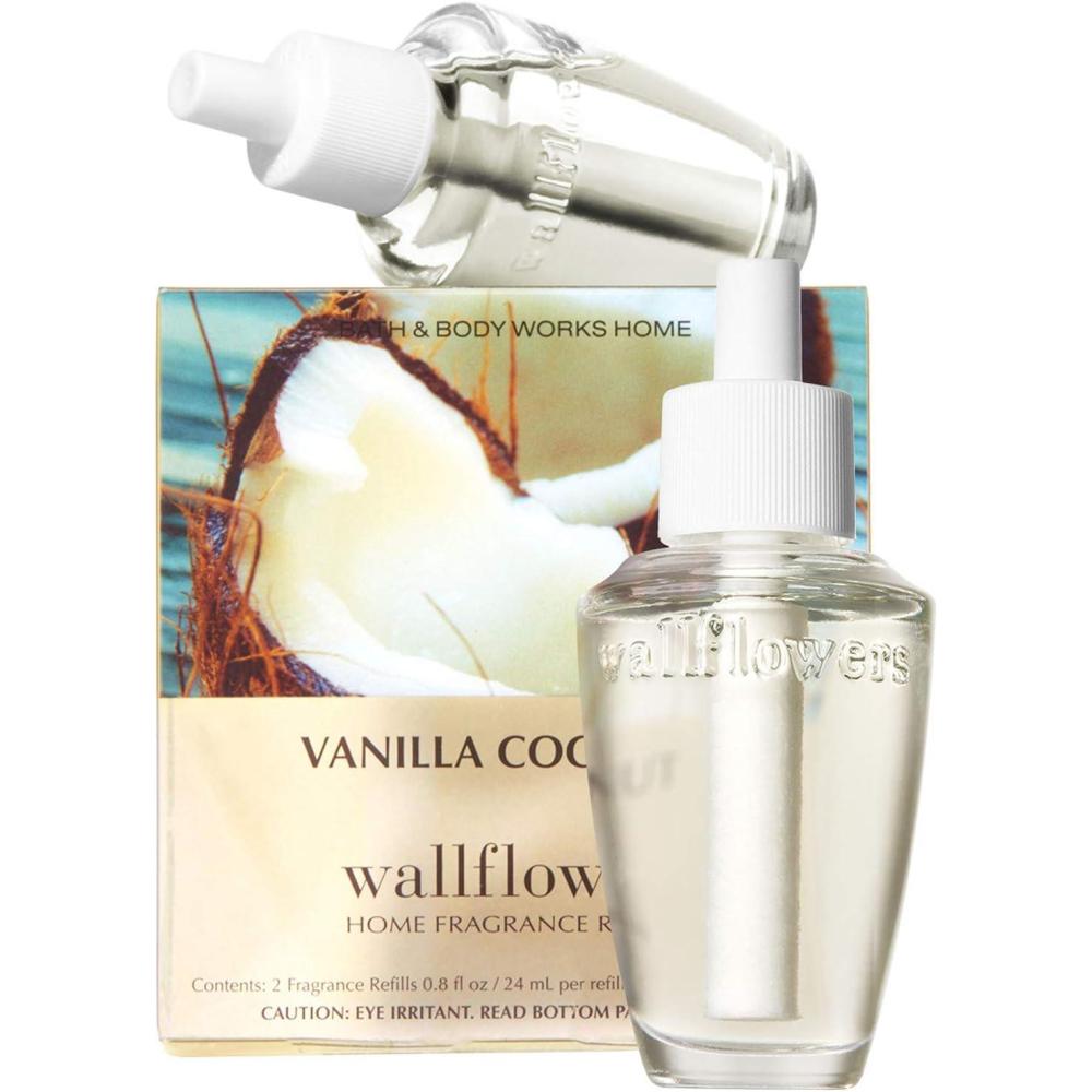 image:imageBath amp Body Works Wallflowers Refills Eucalyptus Spearmint Scent PlugIn Air Freshener Refills for Bedrooms Bathrooms amp Living Spaces 2 PackVanilla Coconut