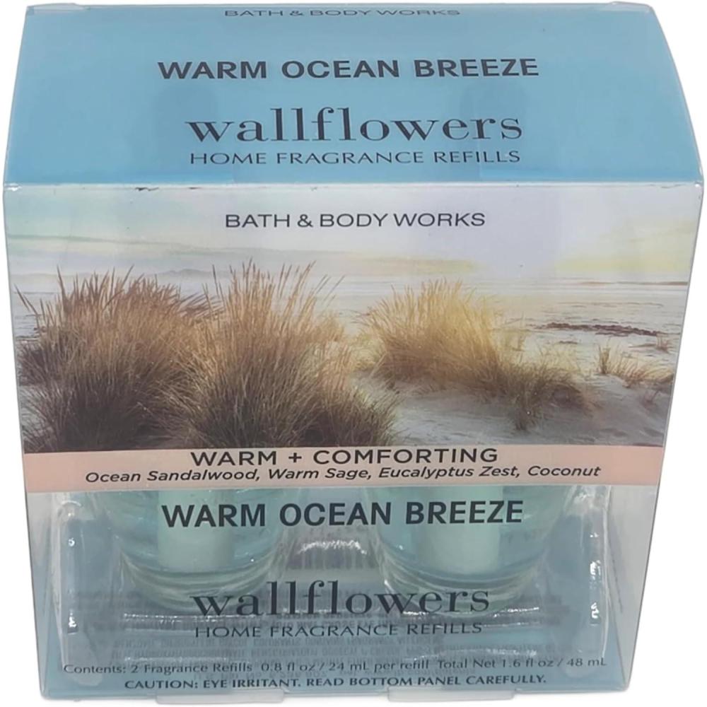 image:imageBath amp Body Works Wallflowers Refills Eucalyptus Spearmint Scent PlugIn Air Freshener Refills for Bedrooms Bathrooms amp Living Spaces 2 PackWarm Ocean Breeze
