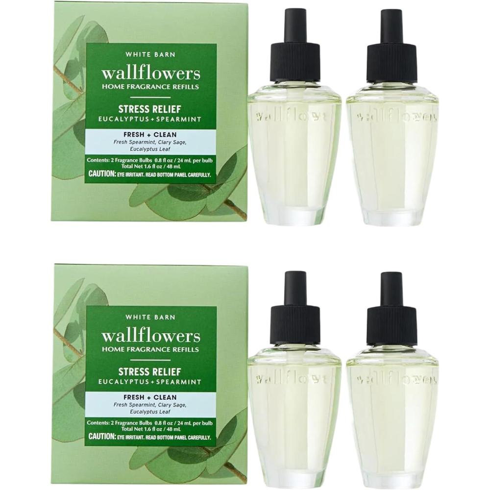 image:imageBath amp Body Works Wallflowers Refills Eucalyptus Spearmint Scent PlugIn Air Freshener Refills for Bedrooms Bathrooms amp Living Spaces 4 Pack