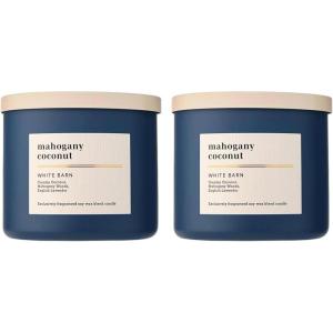 Bath & Body Works 3-Wick Candle, Mahogany Coconut Candle, Strong Throw, Long-Lasting Burn Up to 45 Hours, Exclusively Fragranced Soy Wax Blend, 14.5 oz – 2 Pack