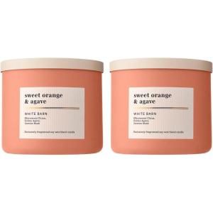 Bath & Body Works 3-Wick Candle, Sweet Orange & Agave Citrus Candle, Strong Throw, Long-Lasting Burn Up to 45 Hours, Exclusively Fragranced Soy Wax Blend, 14.5 oz – 2 Pack