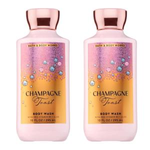 Bath & Body Works Champagne Toast Body Wash, Nourishing Cleanser with Pro-Vitamin B5 & Aloe, Bubbly Champagne & Sparkling Berry Scent, Gentle for Daily Use, 10 fl oz – 2 Pack