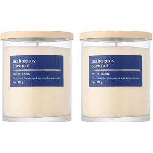 Bath & Body Works Single Wick Candle, Mahogany Coconut Candle, Long-Lasting Burn Up to 45 Hours, Exclusively Fragranced Soy Wax Blend, 8 oz – 2 Pack