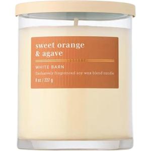 Bath & Body Works Single Wick Candle, Sweet Orange & Agave Candle, Long-Lasting Burn Up to 45 Hours, Exclusively Fragranced Soy Wax Blend, 8 oz – 1 Pack