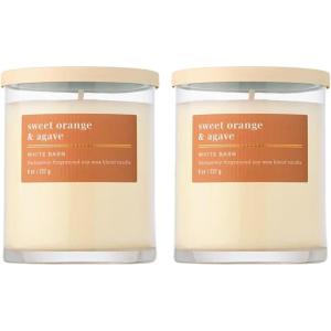 Bath & Body Works Single Wick Candle, Sweet Orange & Agave Candle, Long-Lasting Burn Up to 45 Hours, Exclusively Fragranced Soy Wax Blend, 8 oz – 2 Pack