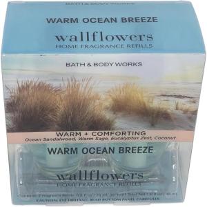 Bath & Body Works Wallflowers Refills, Eucalyptus Spearmint Scent, Plug-In Air Freshener Refills for Bedrooms, Bathrooms & Living Spaces, 2 Pack(Warm Ocean Breeze)