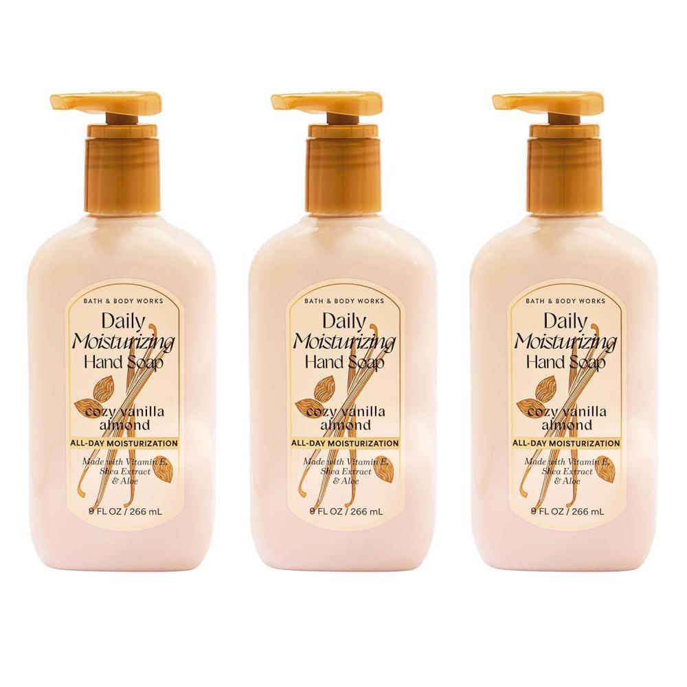image:imageBath amp Body Works Cucumber amp Lily Daily Moisturizing Hand Soap Rich Creamy Formula for Gentle Cleansing amp Conditioning Shea Glycerin Vitamin E amp AloeInfused Thoughtful Gift 3PackCozy Vanilla Almond