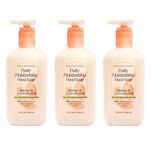 Bath & Body Works Cucumber & Lily Daily Moisturizing Hand Soap – Rich Creamy Formula for Gentle Cleansing & Conditioning – Shea, Glycerin, Vitamin E & Aloe-Infused – Thoughtful Gift – 3-Pack(Mango & Coconut)