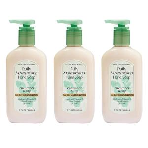 Bath & Body Works Cucumber & Lily Daily Moisturizing Hand Soap – Rich Creamy Formula for Gentle Cleansing & Conditioning – Shea, Glycerin, Vitamin E & Aloe-Infused – Thoughtful Gift – 3-Pack(Cucumber & Lily)