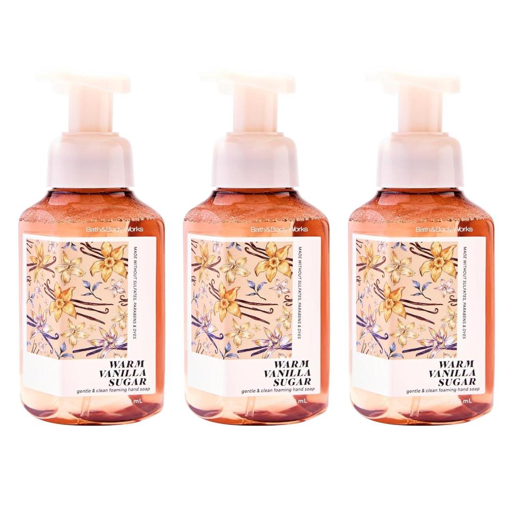 image:imageBath amp Body Works Warm Vanilla Sugar Gentle amp Clean Foaming Hand Soap GermCleansing Hand Soap with Gentle Cleansing amp Conditioning Formula Dermatologist Approved Thoughtful Gift 3Pack