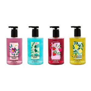 Bath & Body Works Champagne Toast, Sunshine & Lemons, Strawberry Pound Cake & Eucalyptus Mint Hand Sanitizer with Pump Bundle – Conditioning Hand Sanitizer for Soft, Clean Hands – Thoughtful Gift