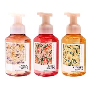 Bath & Body Works Warm Vanilla Sugar, Peach Bellini & Kitchen Lemon Gentle & Clean Foaming Hand Soap Bundle – Germ-Cleansing Hand Soap with Gentle Cleansing & Conditioning Formula – Thoughtful Gift