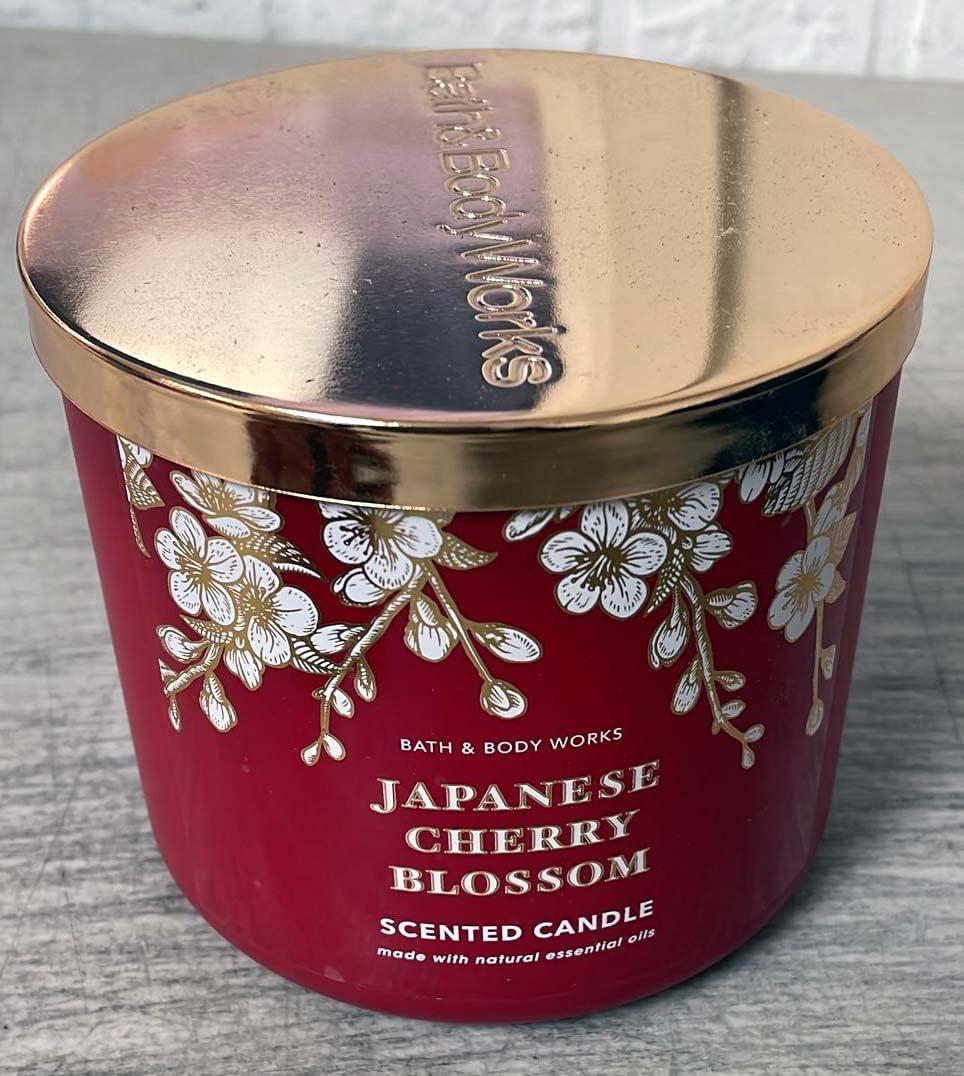 image:imageBath amp Body Works Japanese Cherry Blossom 3Wick Candle Scented Candle for AtHome Use LongLasting RoomFilling Fragrance High Fragrance Oil Concentration Soy Wax Blend