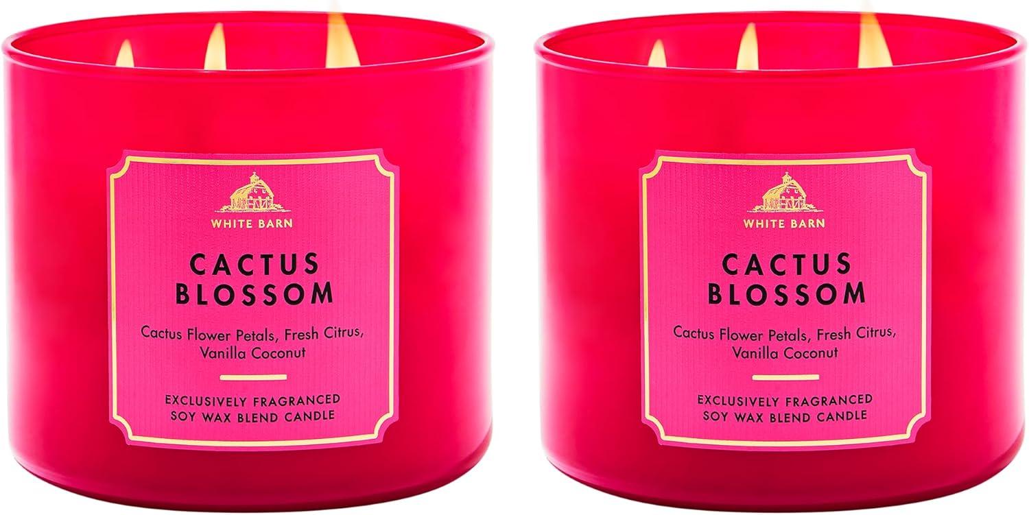 image:imageBath amp Body Works Japanese Cherry Blossom 3Wick Candle Scented Candle for Home Use LongLasting RoomFilling Fragrance High Fragrance Oil Concentration Soy Wax Blend 2PackCactus Blossom
