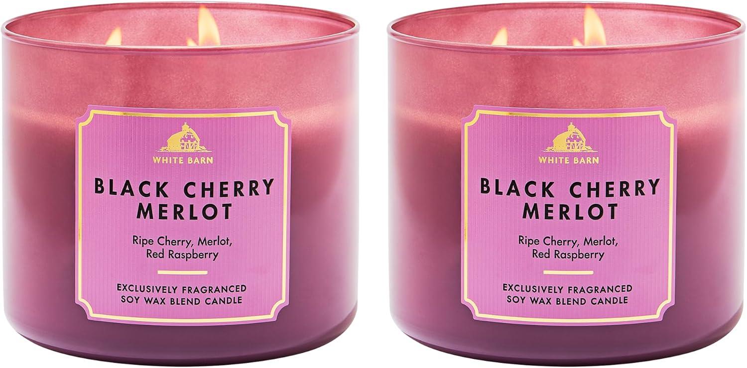 image:imageBath amp Body Works Japanese Cherry Blossom 3Wick Candle Scented Candle for Home Use LongLasting RoomFilling Fragrance High Fragrance Oil Concentration Soy Wax Blend 2PackBlack Cherry Merlot