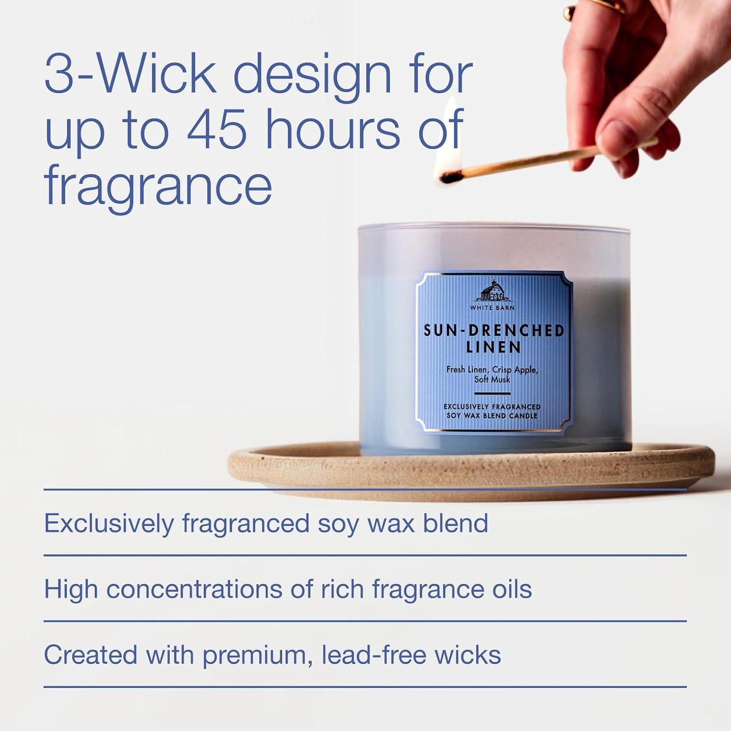 image:imageBath amp Body Works Japanese Cherry Blossom 3Wick Candle Scented Candle for Home Use LongLasting RoomFilling Fragrance High Fragrance Oil Concentration Soy Wax Blend 2PackSunDrenched Linen