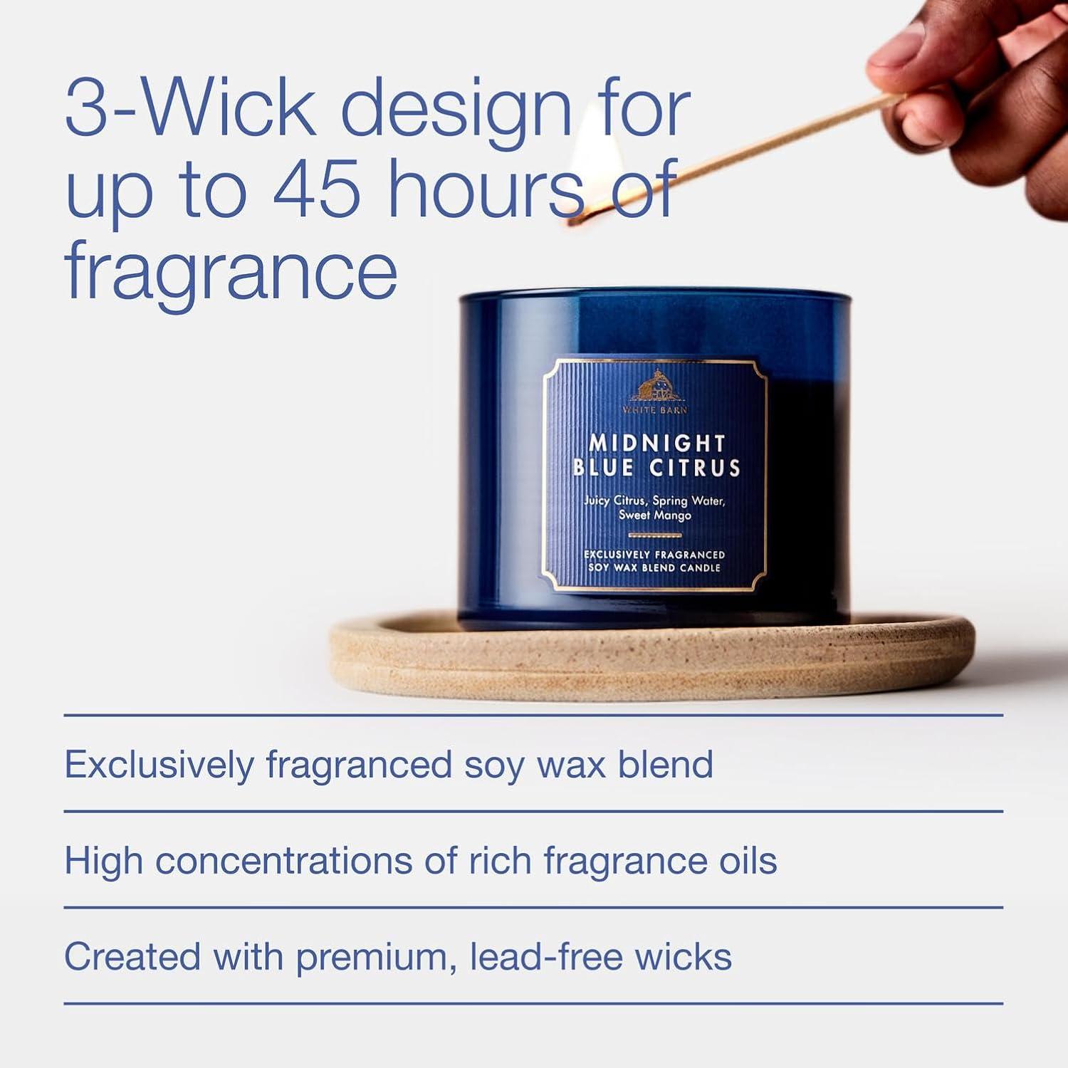image:imageBath amp Body Works Japanese Cherry Blossom 3Wick Candle Scented Candle for Home Use LongLasting RoomFilling Fragrance High Fragrance Oil Concentration Soy Wax Blend 2PackMidnight Blue Citrus