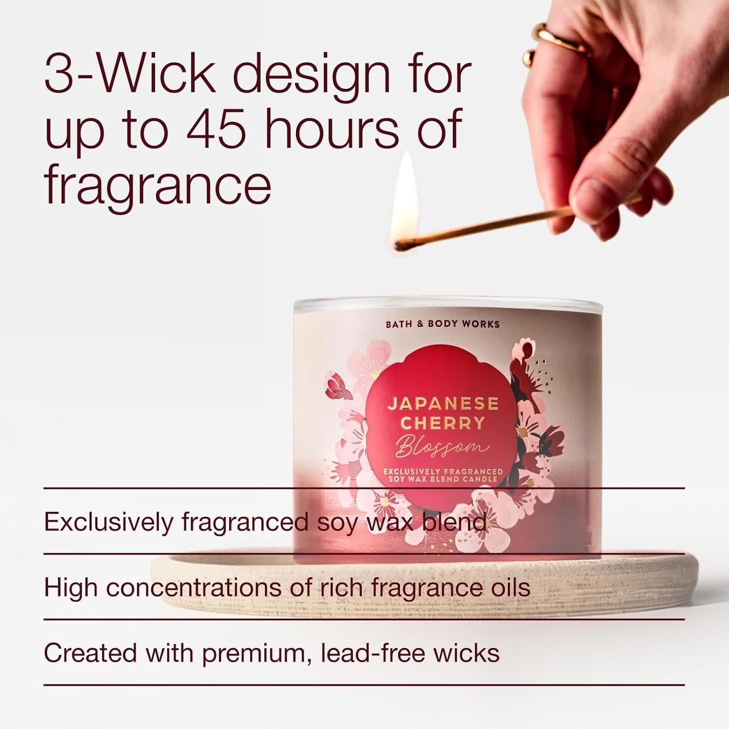 image:imageBath amp Body Works Japanese Cherry Blossom 3Wick Candle Scented Candle for Home Use LongLasting RoomFilling Fragrance High Fragrance Oil Concentration Soy Wax Blend 2PackJapanese Cherry Blossom