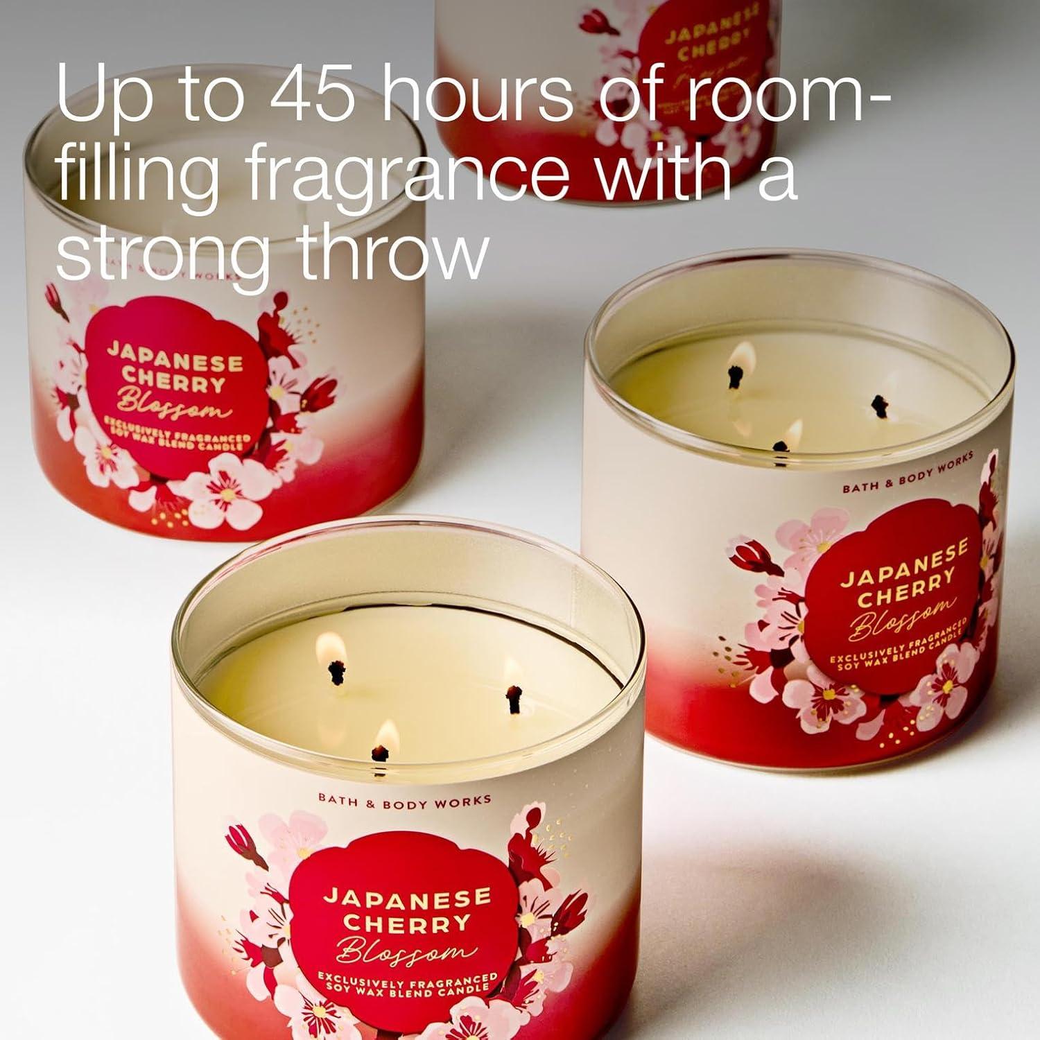 image:imageBath amp Body Works Japanese Cherry Blossom 3Wick Candle Scented Candle for Home Use LongLasting RoomFilling Fragrance High Fragrance Oil Concentration Soy Wax Blend 2PackJapanese Cherry Blossom