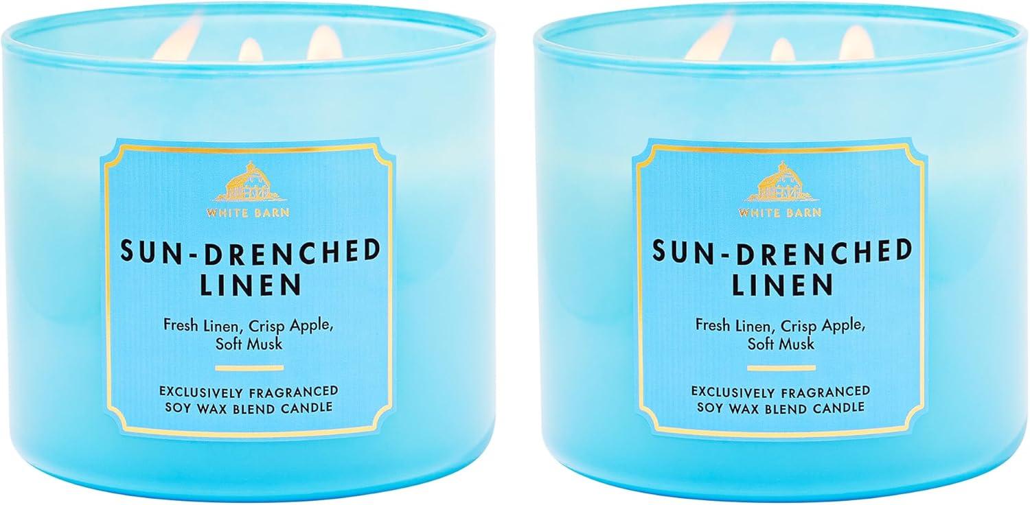 image:imageBath amp Body Works Japanese Cherry Blossom 3Wick Candle Scented Candle for Home Use LongLasting RoomFilling Fragrance High Fragrance Oil Concentration Soy Wax Blend 2PackSunDrenched Linen
