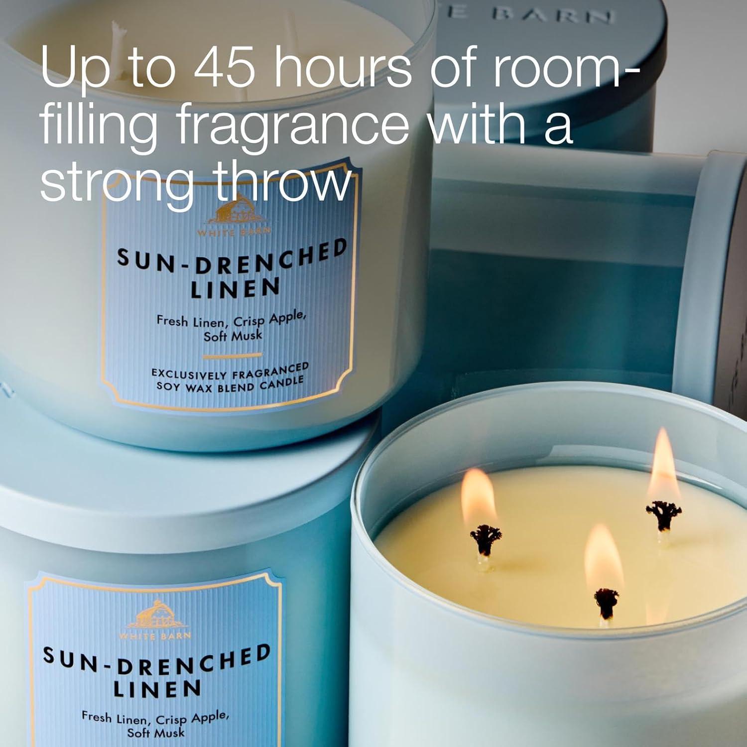 image:imageBath amp Body Works Japanese Cherry Blossom 3Wick Candle Scented Candle for Home Use LongLasting RoomFilling Fragrance High Fragrance Oil Concentration Soy Wax Blend 2PackSunDrenched Linen