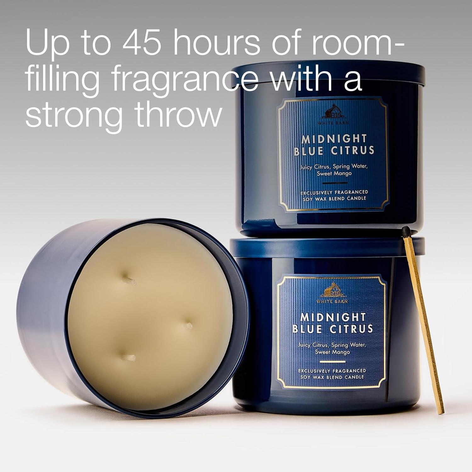 image:imageBath amp Body Works Japanese Cherry Blossom 3Wick Candle Scented Candle for Home Use LongLasting RoomFilling Fragrance High Fragrance Oil Concentration Soy Wax Blend 2PackMidnight Blue Citrus