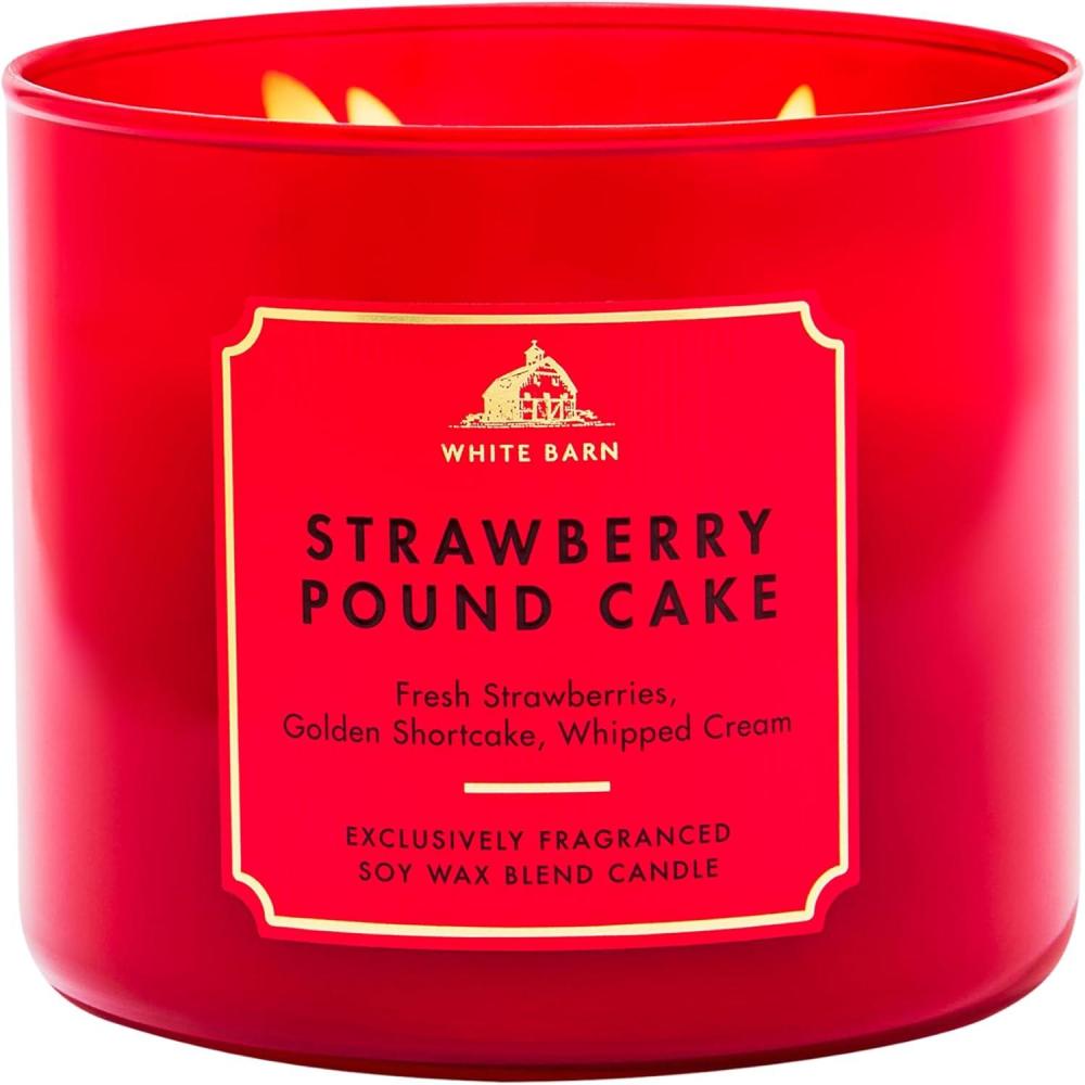 image:imageBath amp Body Works Japanese Cherry Blossom 3Wick Candle Scented Candle for Home Use LongLasting RoomFilling Fragrance High Fragrance Oil Concentration Soy Wax Blend 2PackStrawberry Pound Cake