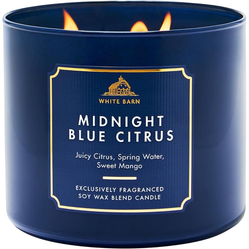 image:imageBath amp Body Works Japanese Cherry Blossom 3Wick Candle Scented Candle for Home Use LongLasting RoomFilling Fragrance High Fragrance Oil Concentration Soy Wax Blend 2PackMidnight Blue Citrus