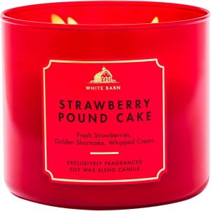 Bath & Body Works Japanese Cherry Blossom 3-Wick Candle – Scented Candle for Home Use – Long-Lasting, Room-Filling Fragrance – High Fragrance Oil Concentration – Soy Wax Blend – 2-Pack(Strawberry Pound Cake)
